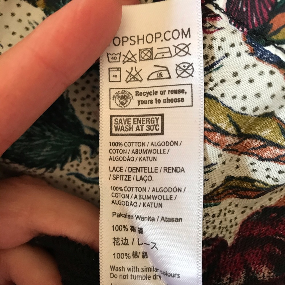 TOPSHOP Floral Cotton Long Sleeve Top Size 4 NWT - Picture 13 of 13